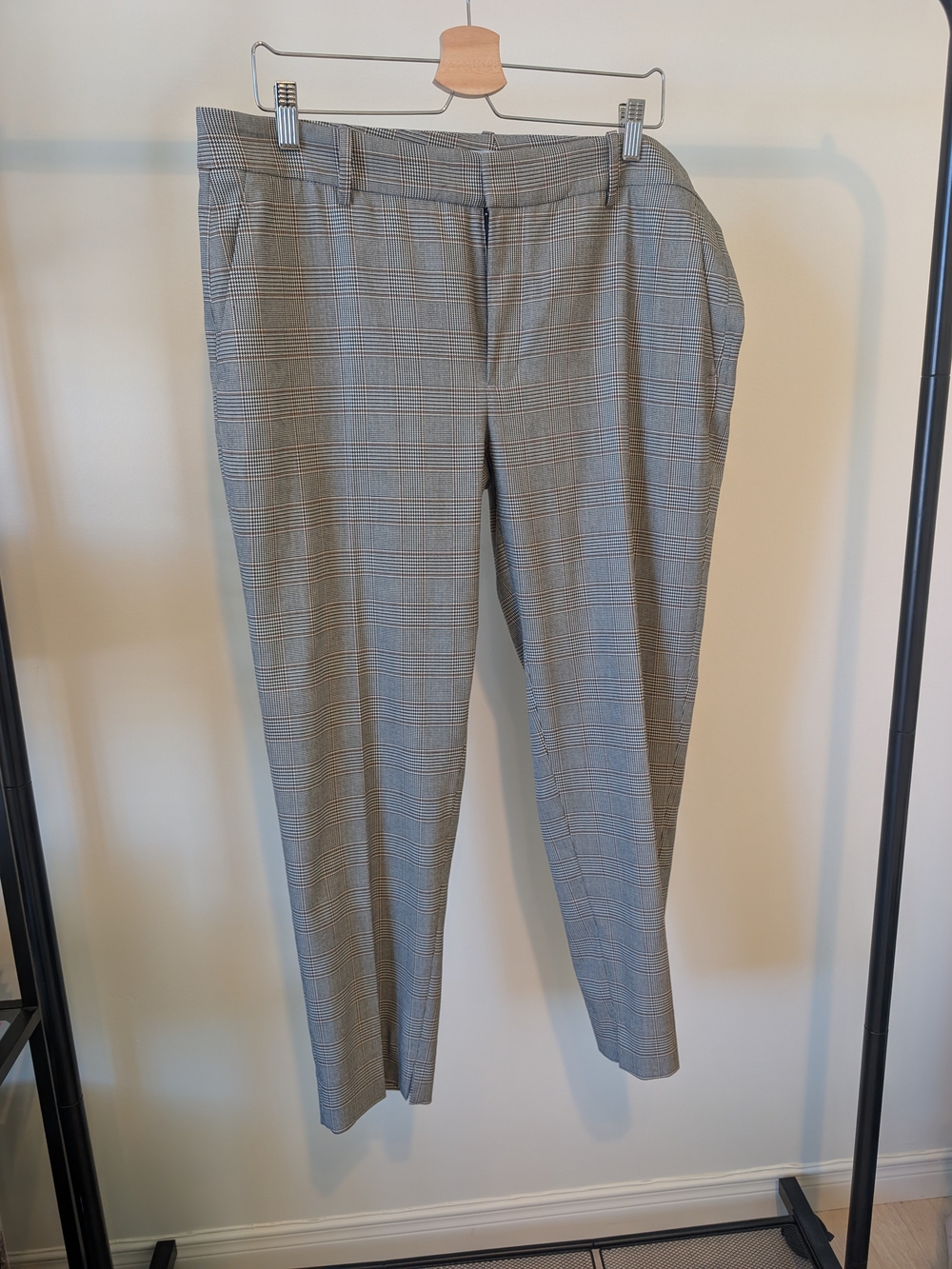 Zara Gray Plaid Dress Pants